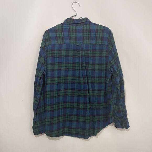 Woolrich Flannel Shirt Mens XL Blue Green Tartan Plaid Button Down Long Sleeve - Picture 6 of 9